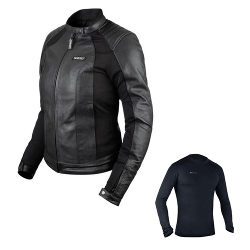 Jaqueta de segurança texx storm couro preto " g " feminina