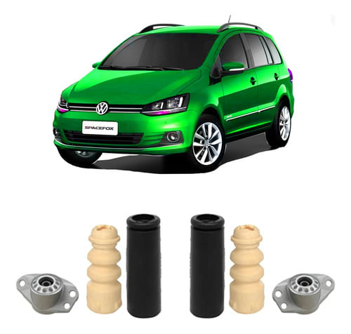2 Kit Batente Coxim Traseiro Volks Space Fox 2008 2009 2010