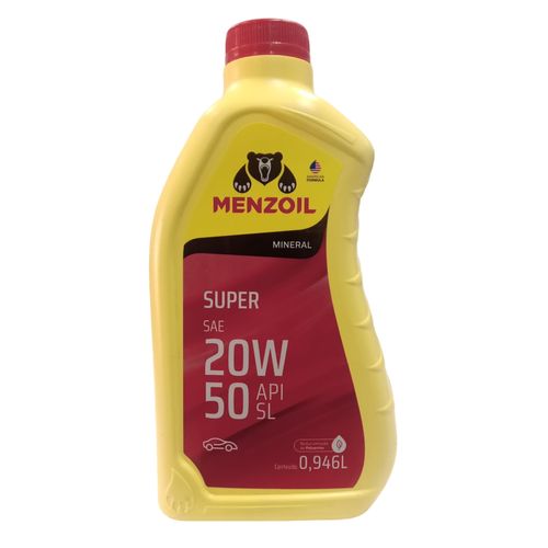 Óleo Lubrificante do Motor Super Menzoil SAE 20W50 API SL 946 LT Mineral