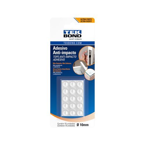 Adesivo Protetor Anti Impacto - Bumper - Gota M 10Mm - 15 Unidades - Tekbond