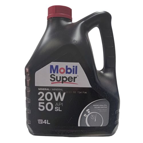 Óleo Lubrificante do Motor Mobil Super 20W50 API SL Mineral - 4L