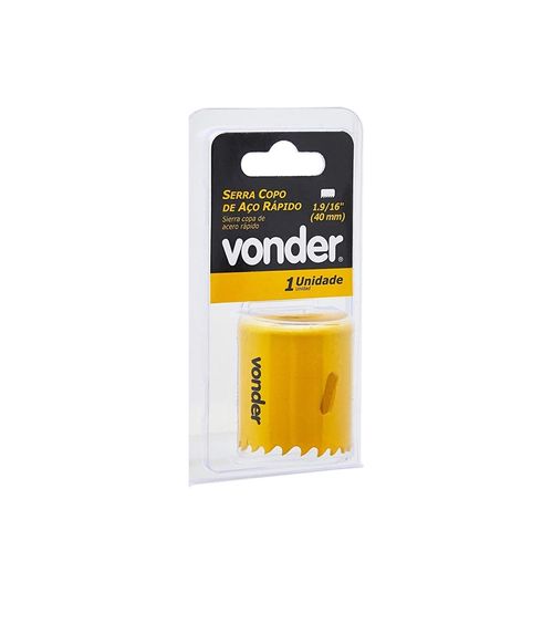 Serra Copo De Aço Rápido Vonder 40 Mm - 1.9/16 Pol. - 9111040000 - Vonder/Master
