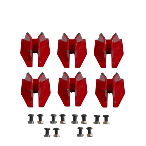 Kit com 6 Lançadores/Raspadores Para Ensiladeira Nogueira Pecus 9004 G4 Com 12 Facas Código 6481065