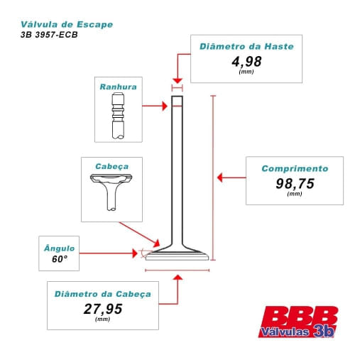 VALVULA ESCAPE - FIAT IDEA PALIO STRADA 1.4 8V FIRE FLEX (30 GRAUS)