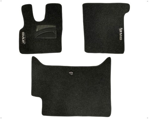 Jogo Carpete Aveludado com Velcro Cinza Detalhes Cinza Com Vies Daf Xf