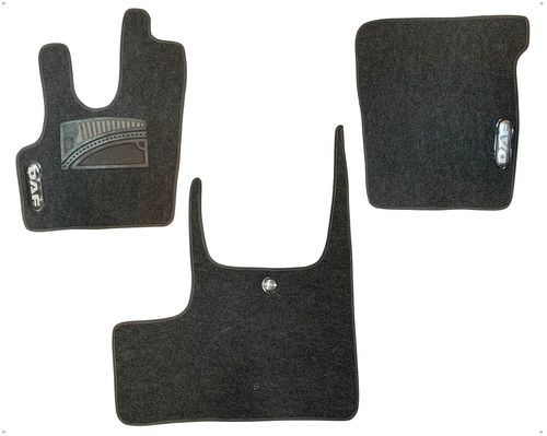 Jogo Tapete Carpete Aveludado com Velcro Cinza Para Caminhão Daf Cf