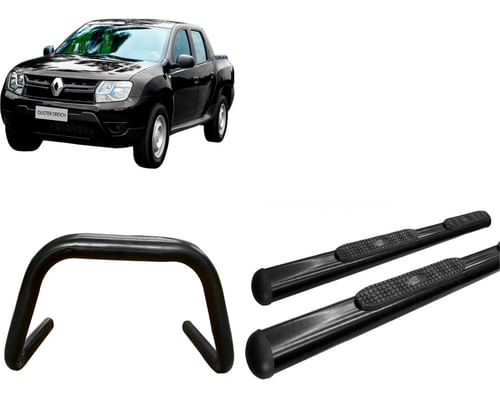 Kit Quebra Mato S/barra Estribo Oval Preto Para Oroch