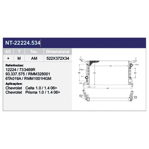 Radiador Gm Celta 2006 a 2015 - 198064 - IR48206