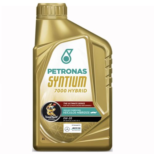 Óleo Lubrificante do Motor Petronas Synium 7000 Hybrid SAE 0W20 100% Sintético API SN Plus 1L