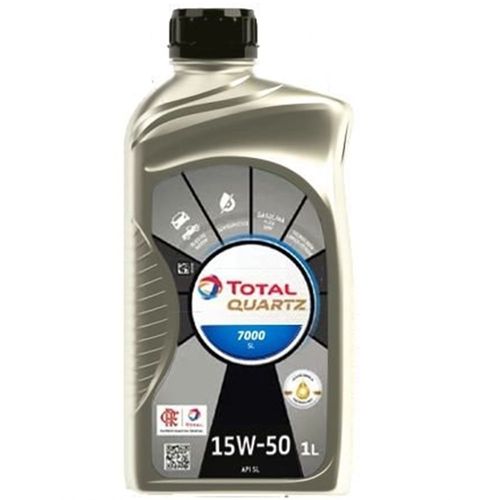 Óleo Lubrificante do Motor Total Quartz 7000 15W50 SL Semissintético ACE A3/B3 1L