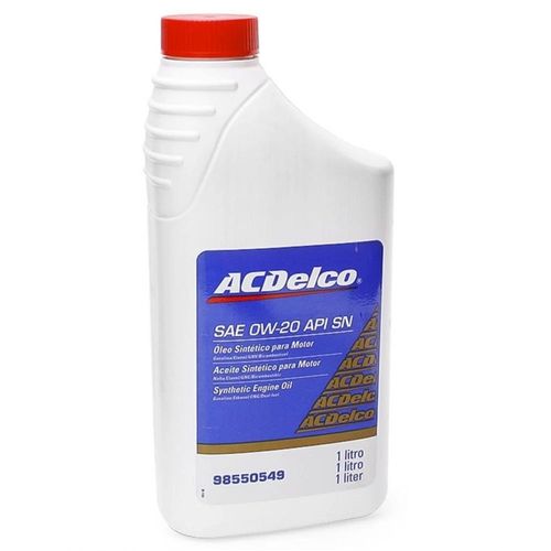 Óleo Lubrificante do Motor ACDelco SAE 0W20 100% Sintético API SN 1L