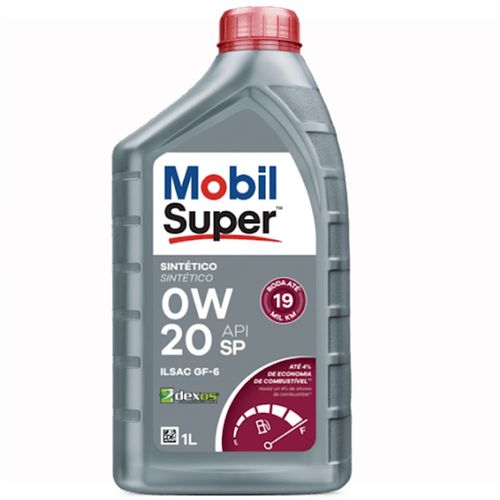 Óleo Lubrificante do Motor Mobil Super 0W20 API SP 100% Sintético GF-6 Dexos 1L