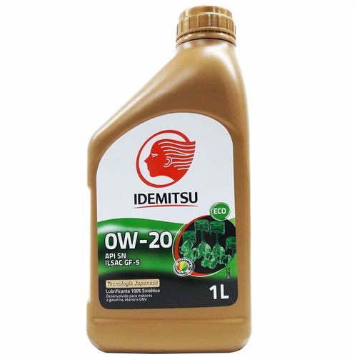 Óleo Lubrificante do Motor 100% Sintético Idemitsu Eco 0W20 API SN Tecnologia Japonesa 1L