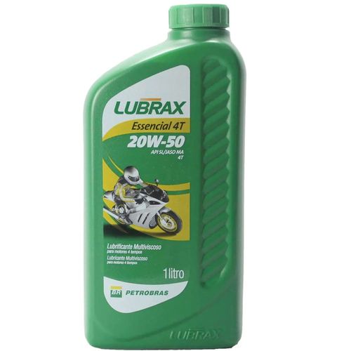 Óleo Lubrificante do Motor Lubrax Essencial 4T 20W50 Mineral API SL 1L para Motocicleta