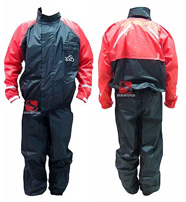 Capa de Chuva PB Preta com Vermelho