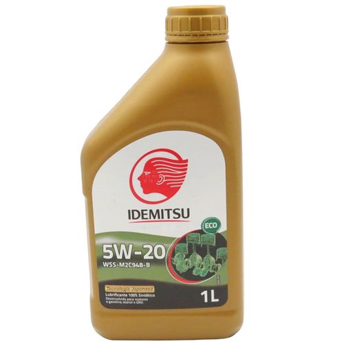 Óleo Lubrificante do Motor 100% Sintético Idemitsu Eco 5W20 API SN Tecnologia Japonesa 1L