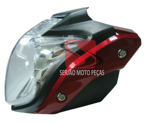 Farol Fazer 250 2011/2016 Com Carenagem Lampada Par Abas Vermelha
