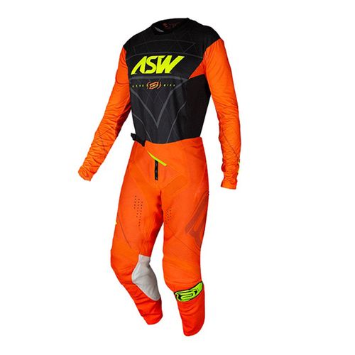 CONJUNTO MOTOCROSS ASW - PRETO/LARANJA - 46/GG