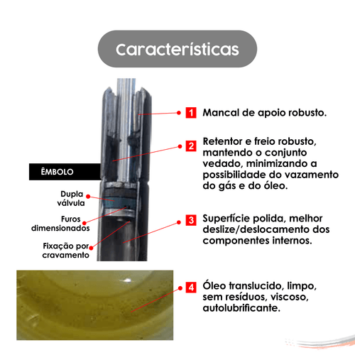 Par Amortecedores Capô Polo Polo Sedan 02 A 06