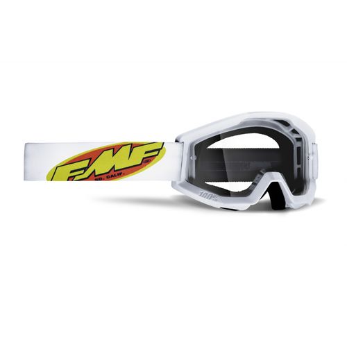 Óculos Motocross FMF Powecore Lente Transparente - Branco