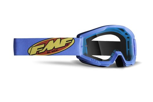 Óculos Motocross FMF Powecore Lente Transparente - Azul