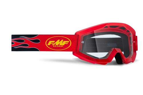 Óculos Motocross FMF Powecore Flame Lente Transparente