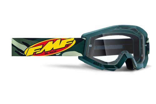 Óculos Motocross FMF Powecore Assault Lente Transparente - Verde