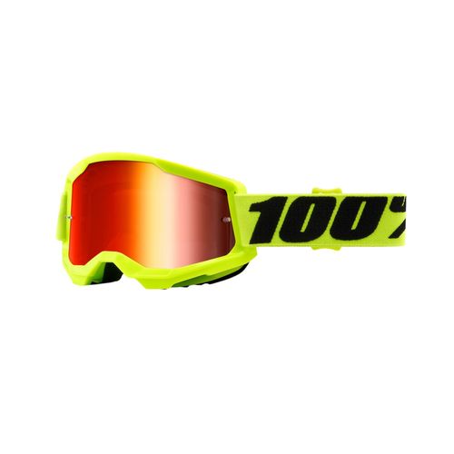 Óculos 100% Strata 2 Fluo Yellow Espelhada - Amarelo