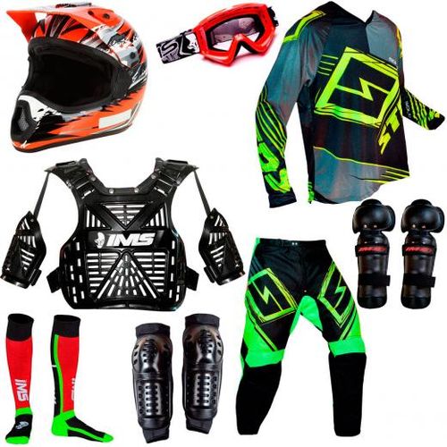 Kit Roupa Equipamento Trilha Motocross Completo Flex
