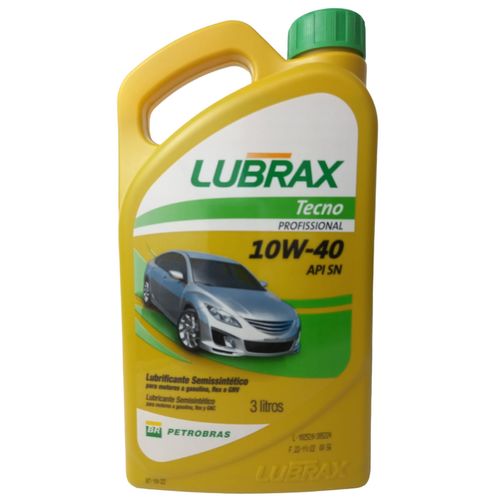3 Litros de óleo Para Motor Lubrax Tecno Semissintético SN 10W40