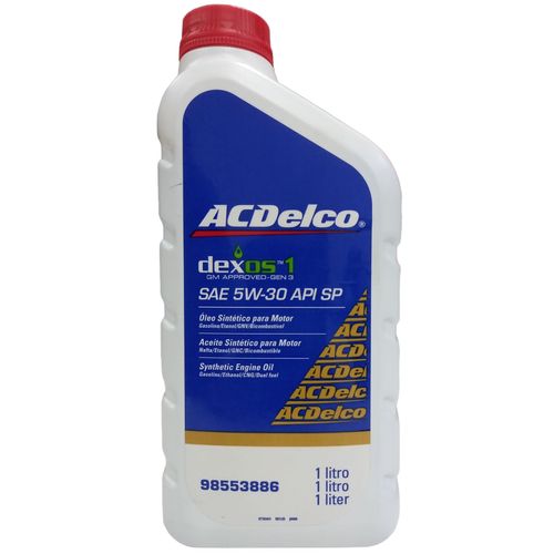 Óleo Lubrificante do Motor ACDelco SP 5W30 DEXOS1 100% Sintético 1L