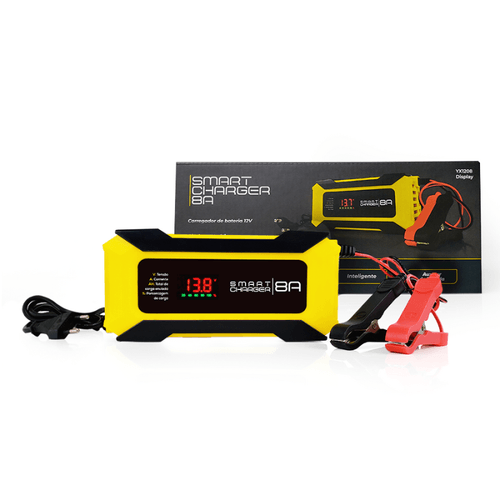 Carregador de Bateria Automotivo Smart Charger 8A Inteligente Bivolt 12V