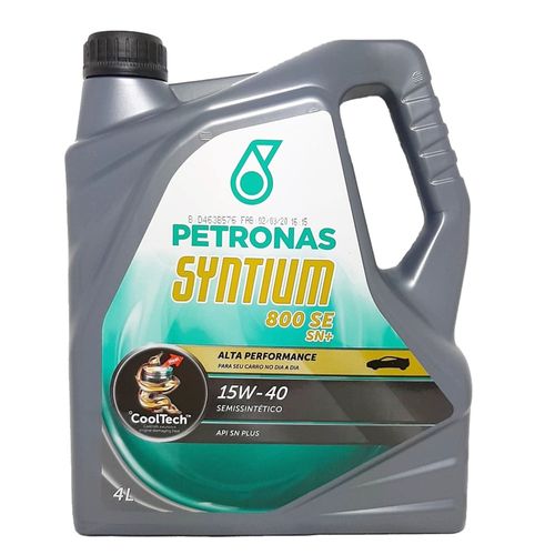 Óleo Lubrificante do Motor Petronas Syntium 800 SE 15W40 Semissintético API SN Plus Tecnologia CoolTech 4L