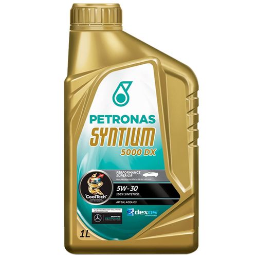 Óleo Lubrificante do Motor Petronas Syntium 5000 DX SAE 5W30 API SN 100% Sintético 1L
