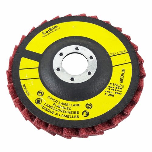 Disco Flap Corsistrip Coarse Vermelho Médio Diâmetro 115mm Furo 22mm Made in Europe