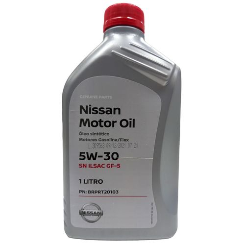 Óleo Lubrificante do Motor Original Nissan 5W30 GF5 API SN 100% Sintético Aplicado nos Veículos (Tiida, March, Versa, Sentra, Livina