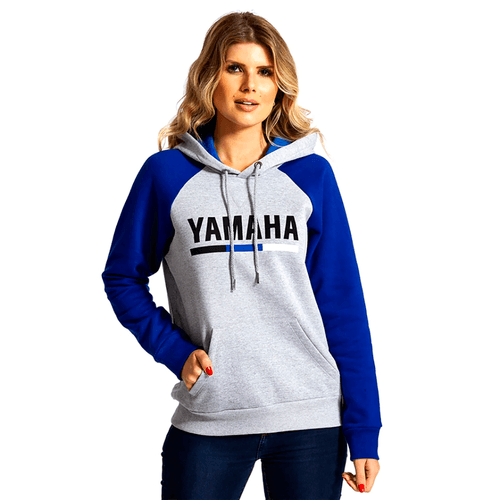 Blusa Moletom Stripes Feminina Cinza Original Yamaha