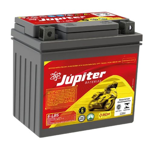 Bateria AGM Moto Júpiter 12V 6Ah 6-LBS 150I 300I TRX 450ER TRX450R 90X XLR XRE 190 300 ABS ADVENTURE
